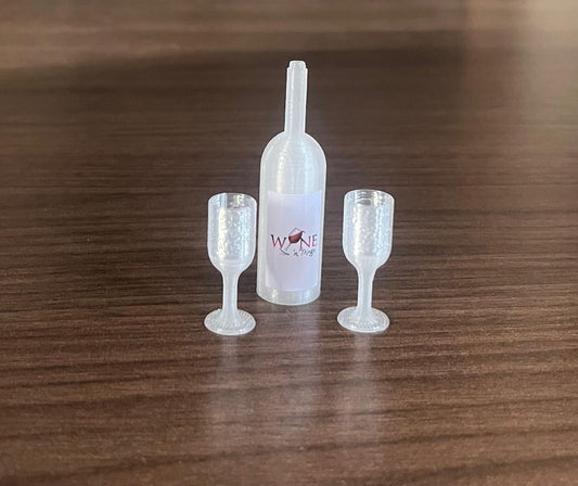 Wine Bottle & Glass Set
